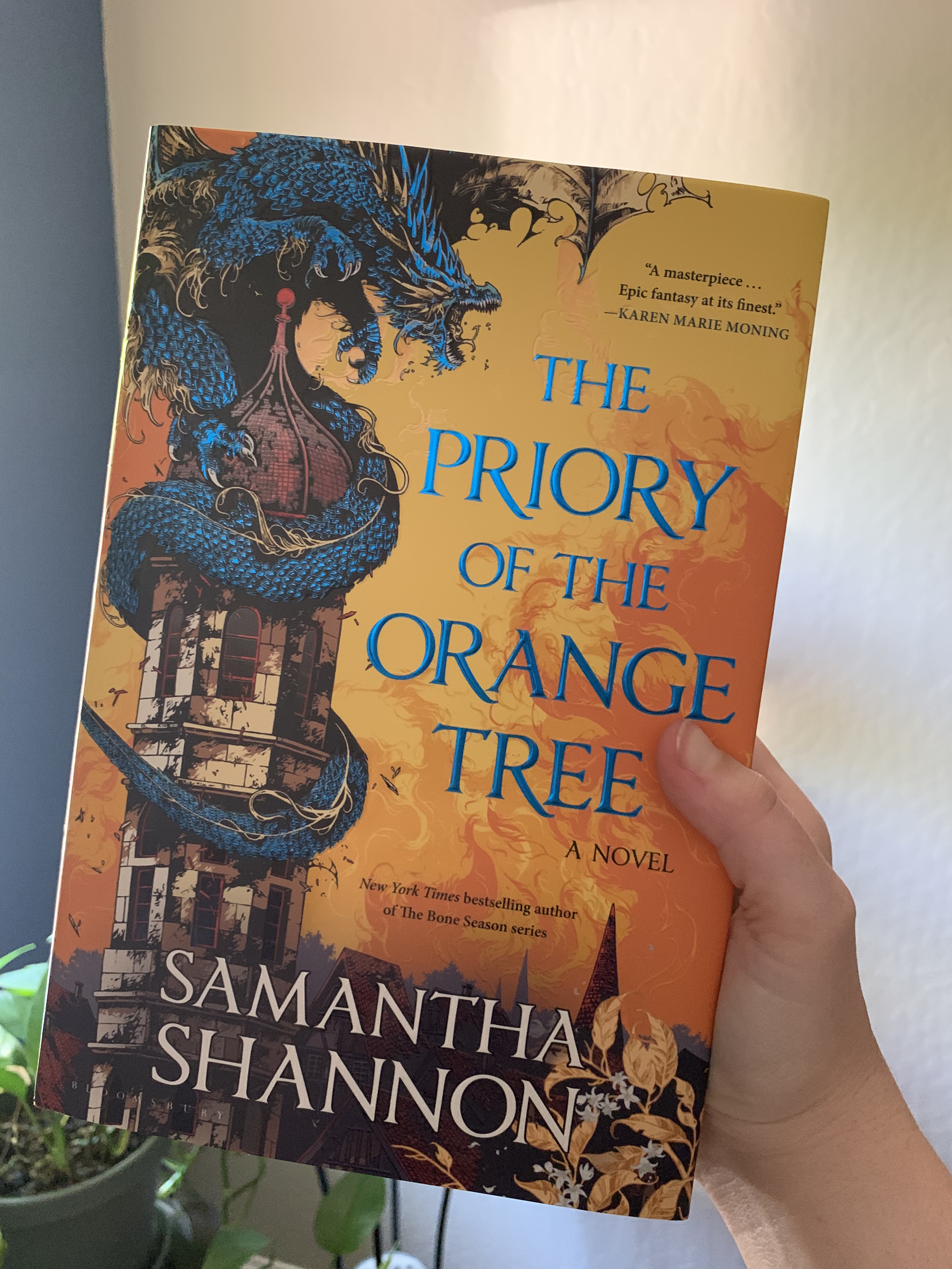 image of Samantha Shannon's hardcover book "The Priory of the Orange Tree"